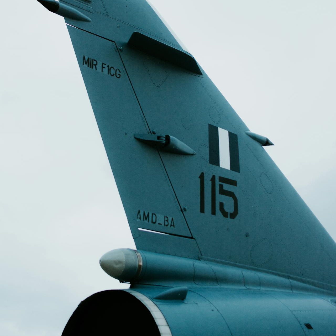 Tail of a fighter jet